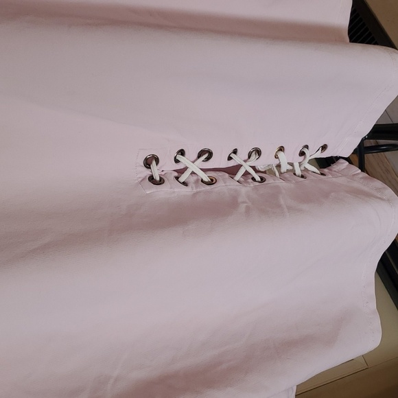 Bleu Bayou Long Slv Pink Tied Back & Sleeves Vneck Sz. XL Sweatshirt - Picture 7 of 11